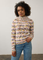 Enveloped Collar Sweater, Layered Spacedye