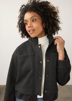 Bomber Knit Jacket, Charcoal, alternate view