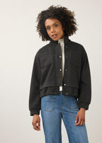 Bomber Knit Jacket, Charcoal