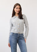Cabled Cardigan, Grey