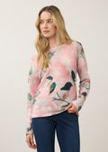 Long Sleeve Printed Sweater, De Winter Pink