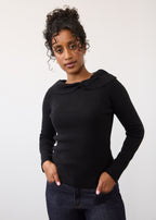 Long Sleeve Off The Shoulder Sweater, Black