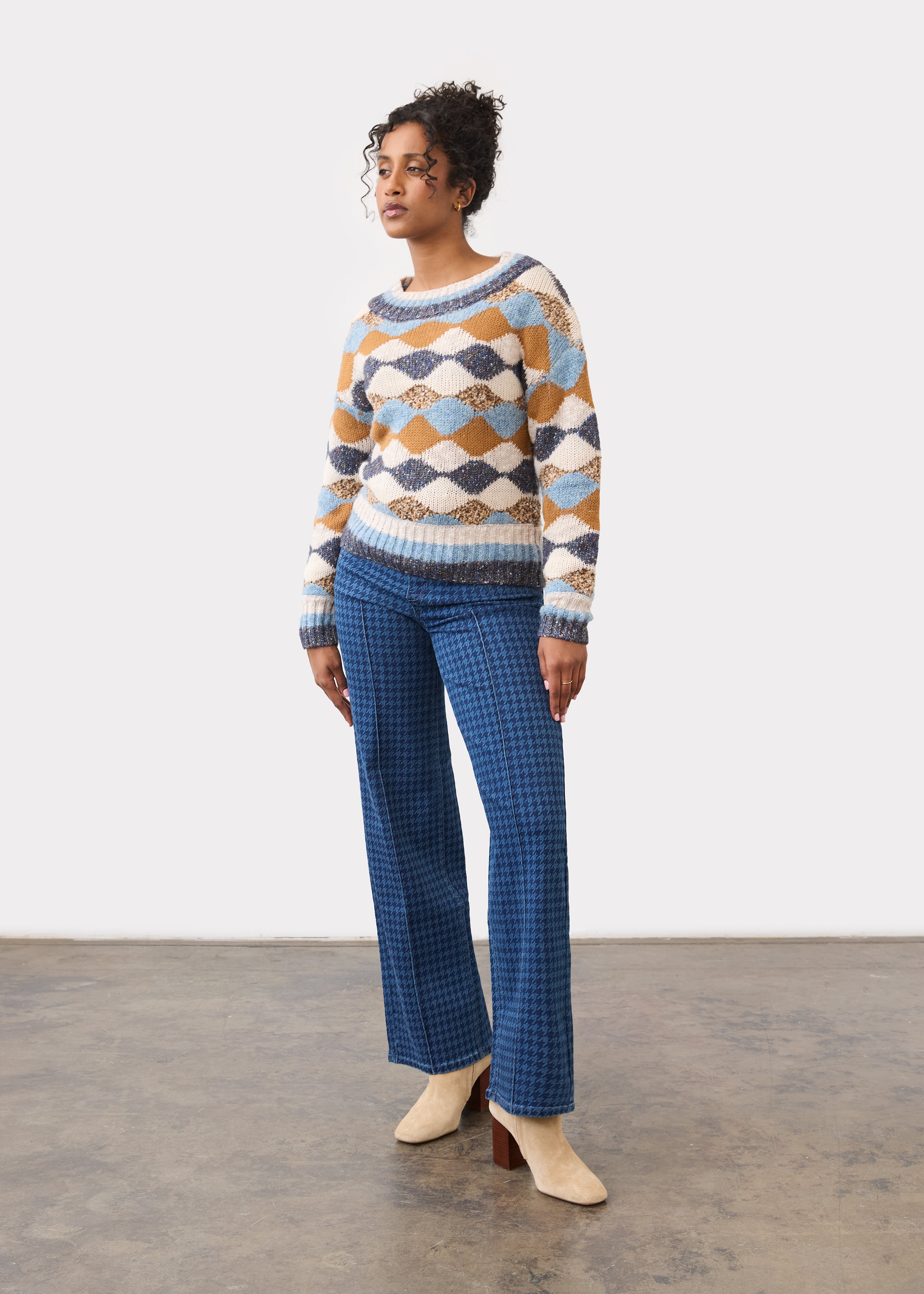 Pull-On Straight Leg, Houndstooth, alternate view