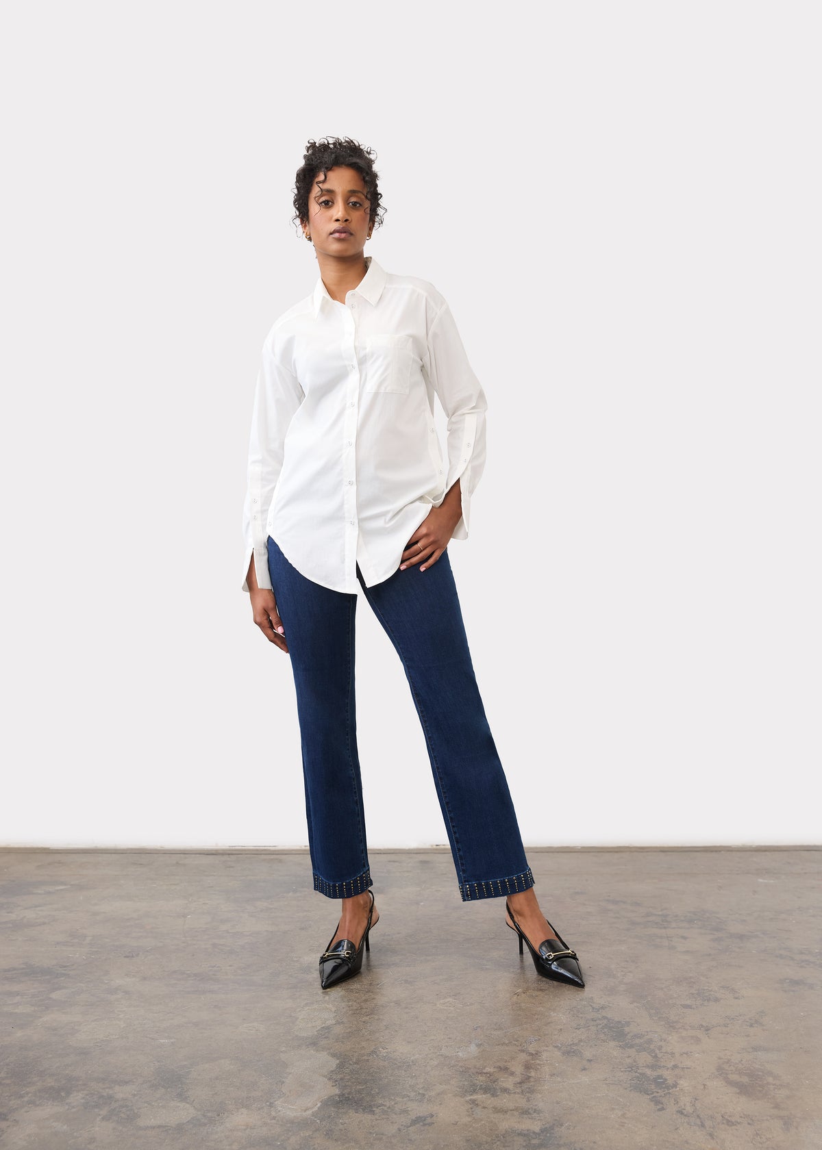 Pull-On Straight Ankle, Dark Blue, alternate view
