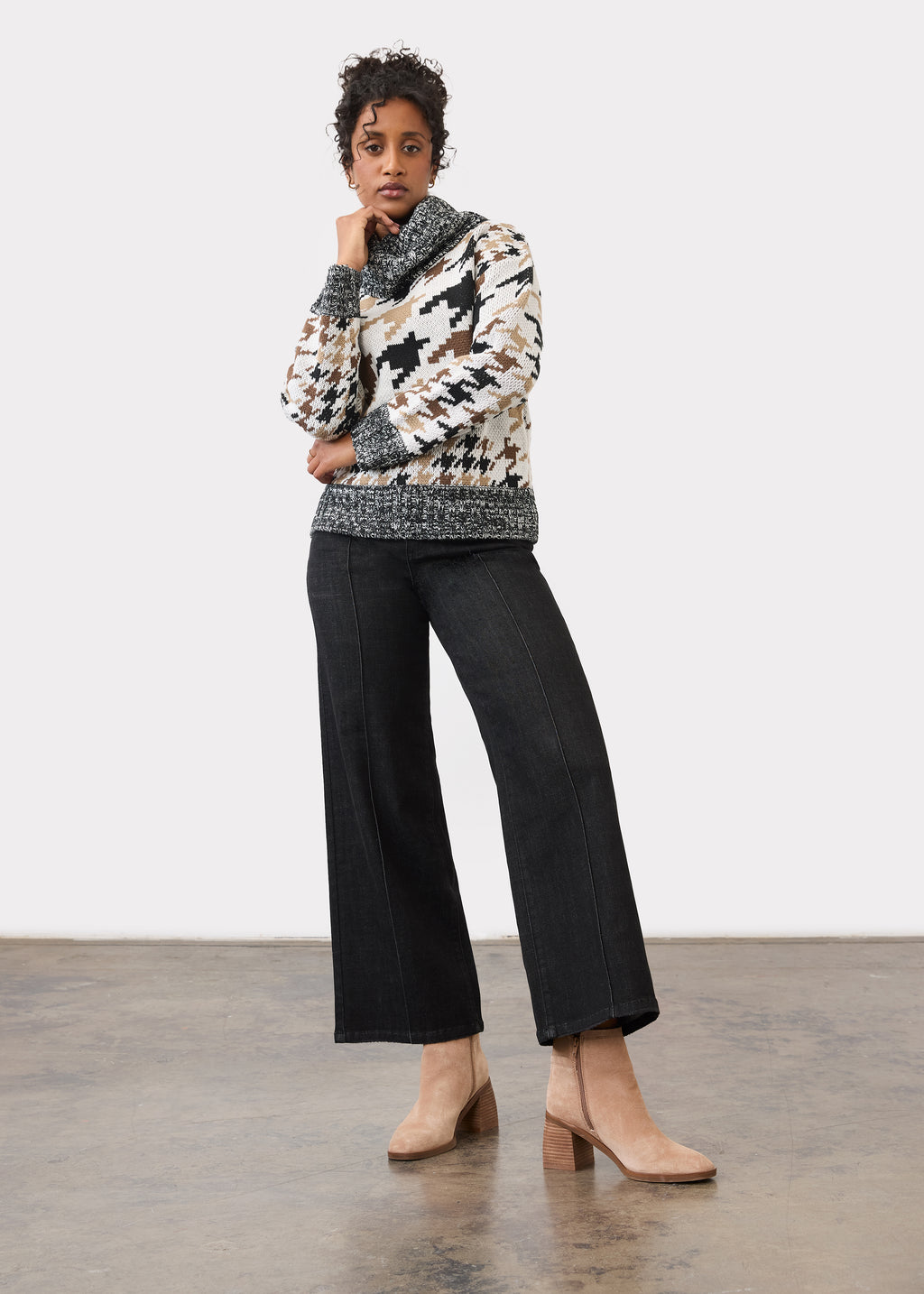 Olivia Pintuck Wide Leg, Deep Black, alternate view