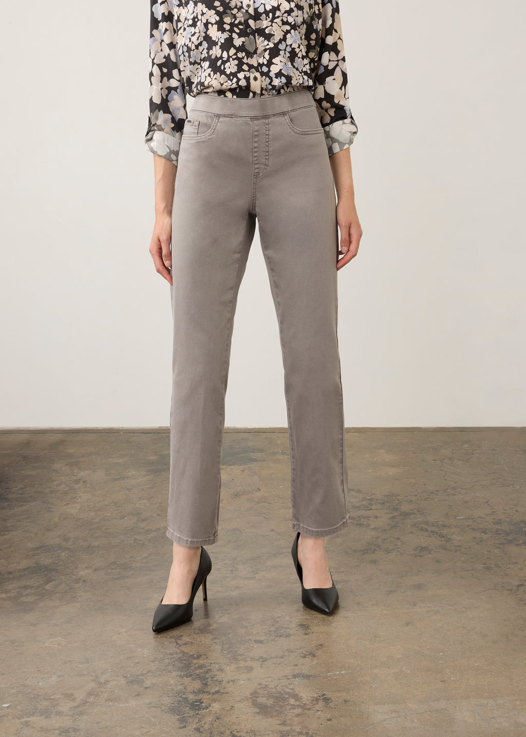 Pull On Straight Ankle, Stone Grey