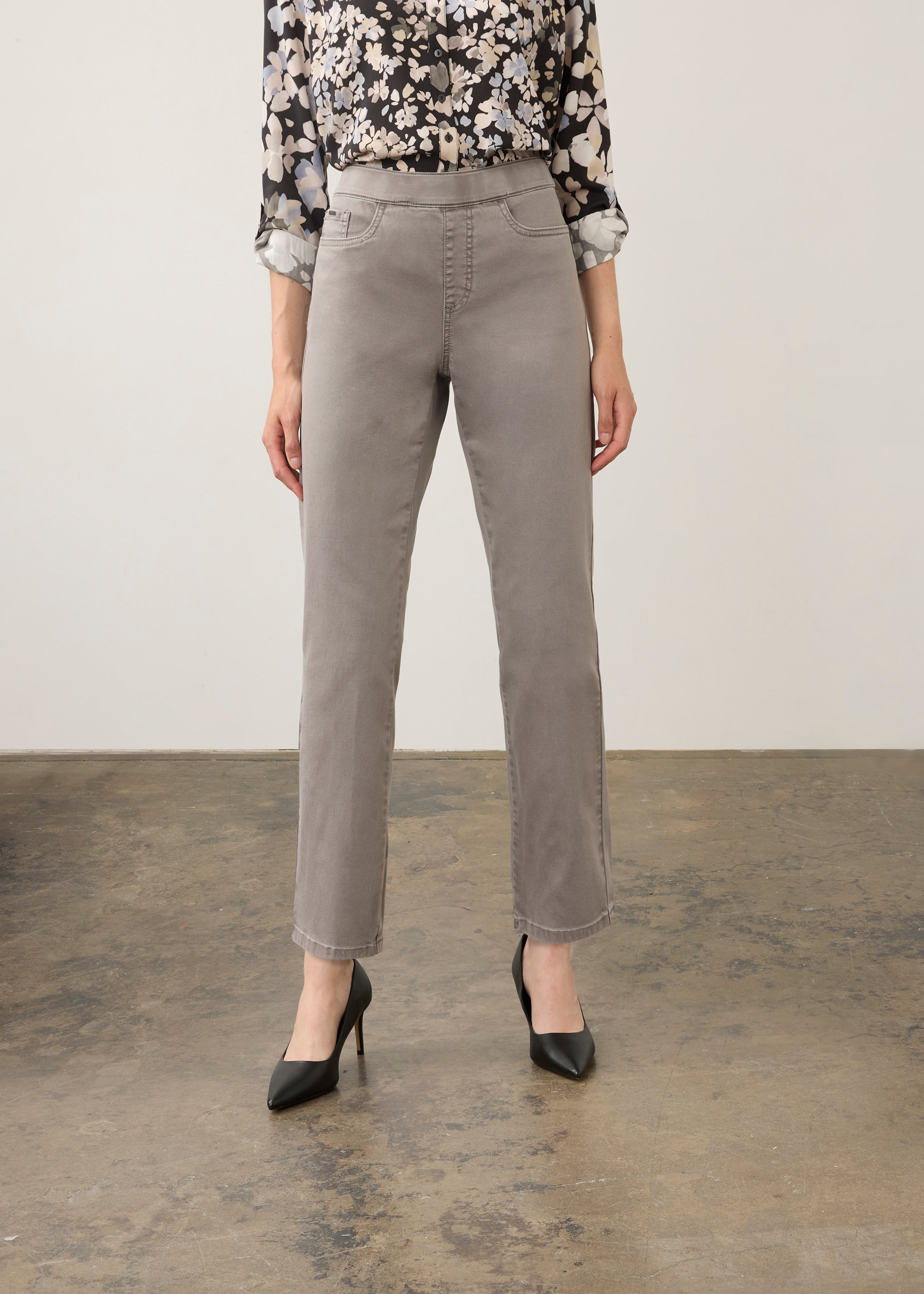 Pull On Straight Ankle, Stone Grey