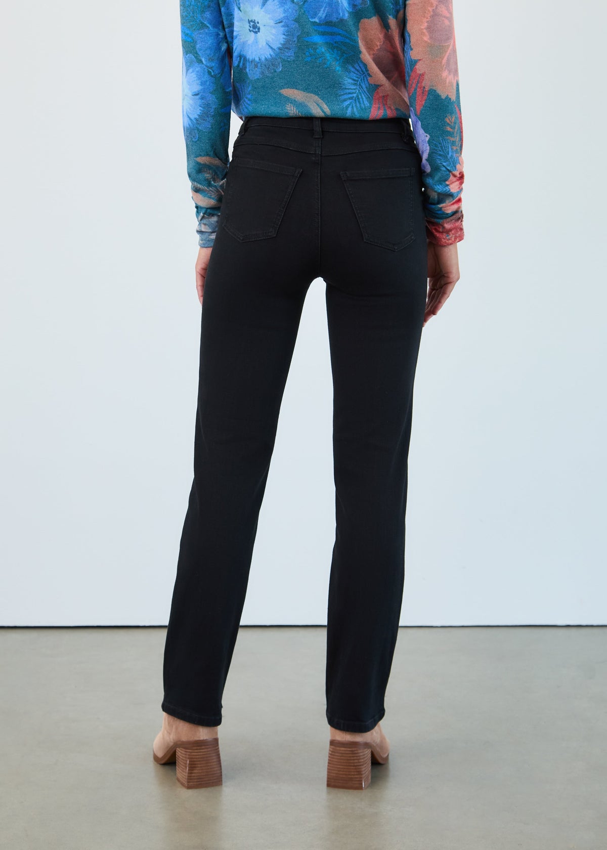 Beyond Denim Straight Leg, Black, back view