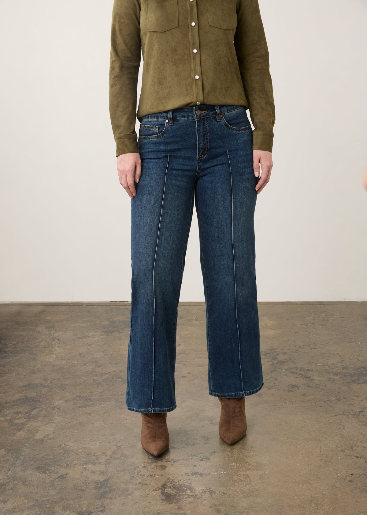 Olivia Wide Ankle, Dark Indigo