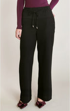 Satin Block Wide Pant, Black