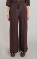 Flowy Wide Leg Pants, Dark Chocolate