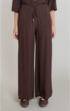 Flowy Wide Leg Pants, Dark Chocolate