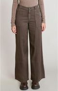 Twill Wide Leg Pant, Chestnut