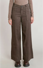 Twill Wide Leg Pant, Chestnut