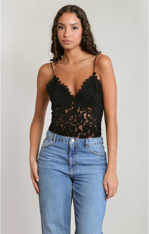 Embroidered Cami Top, Black