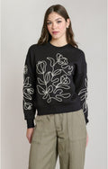 Embroidered Sweatshirt, Black