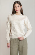 Embroidered Sweatshirt, Ivory