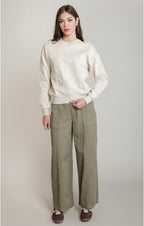 Embroidered Sweatshirt, Ivory, alternate view