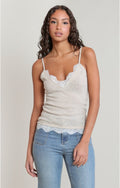 Lace Cami, Heather Oatmeal