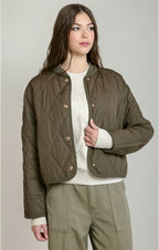 Quilted Jacket, Dark Khaki Green