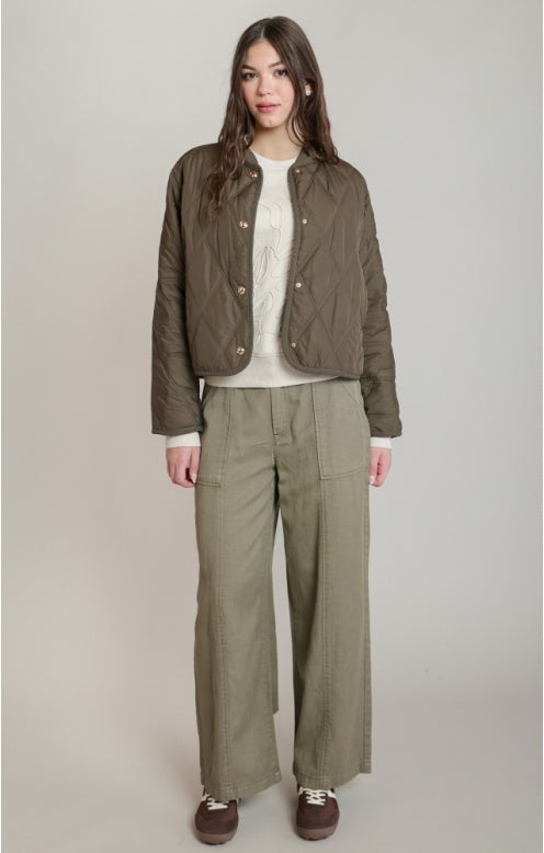 Quilted Jacket, Dark Khaki Green, alternate view