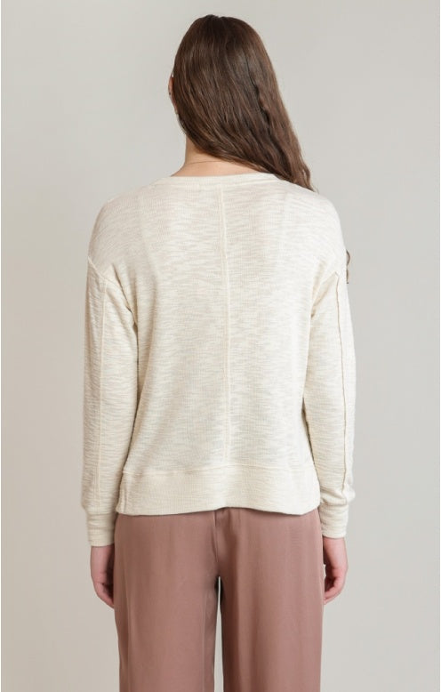 V-Neck Knit Top, Shell, alternate view