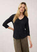 V-Neck Top, Black