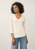 V-Neck Top, Cream