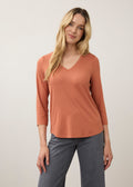V-Neck Top, Pumpkin Spice