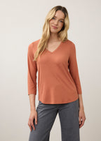V-Neck Top, Pumpkin Spice