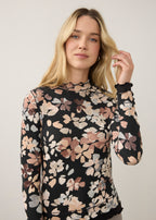 Mock Neck Top, Neutral Twin Print, alternate view