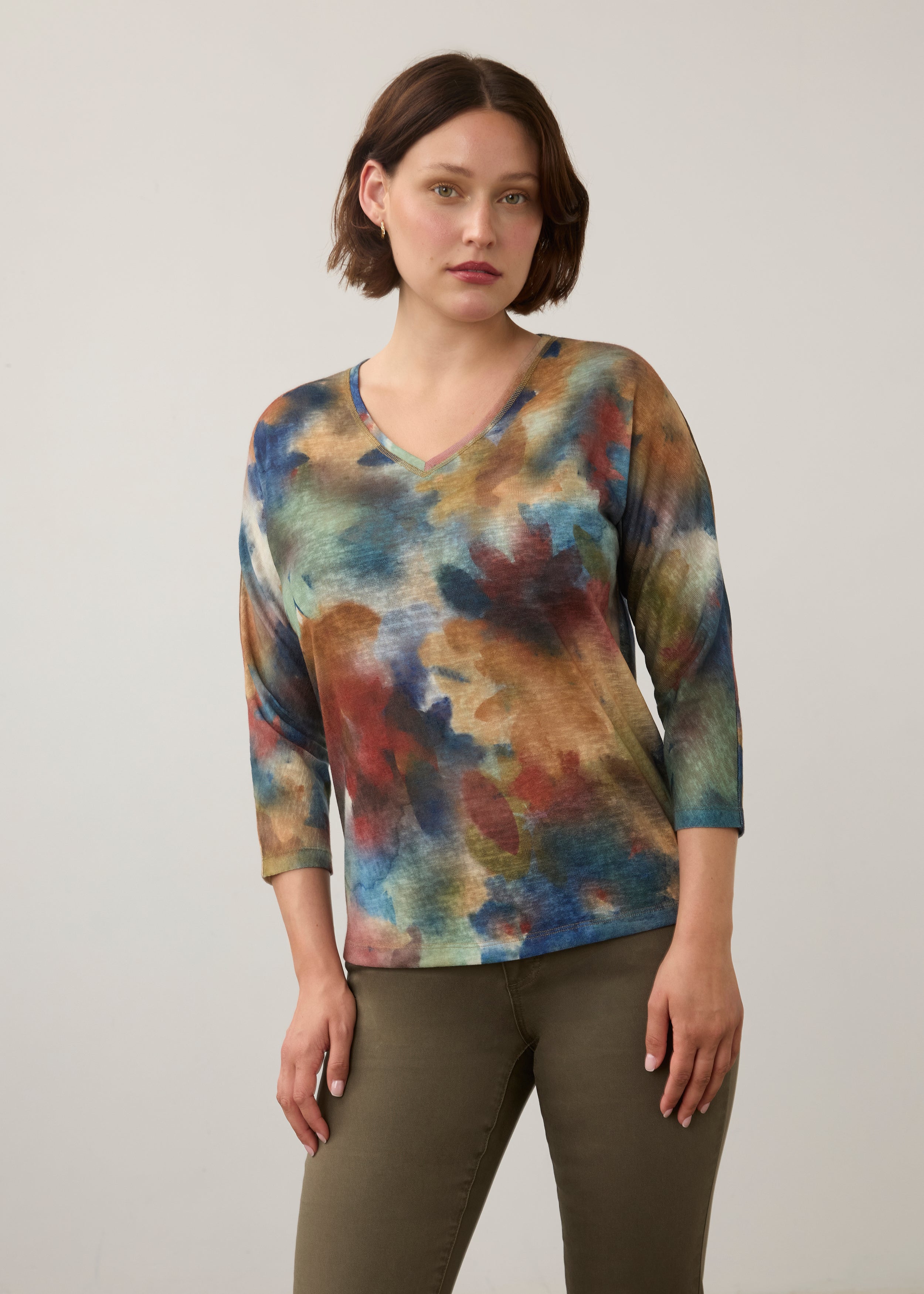 Drop Shoulder V Neck Top, Courage