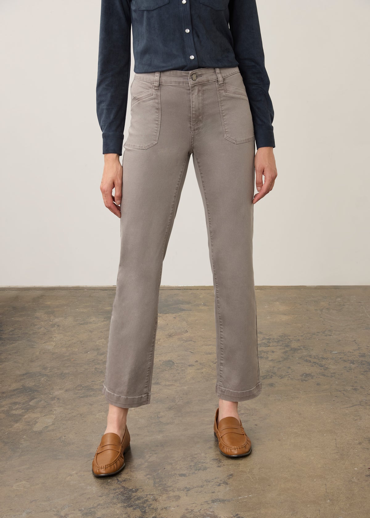 Christina Straight Leg, Stone Grey