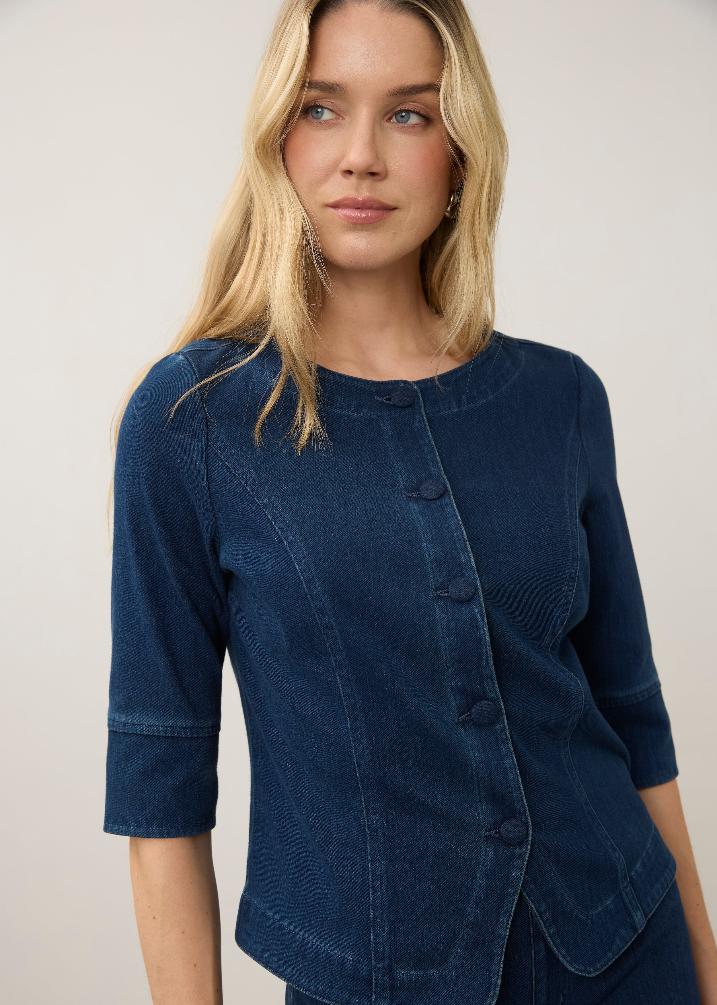 Lightweight Shirt Jacket, Dark Rinse, alternate view