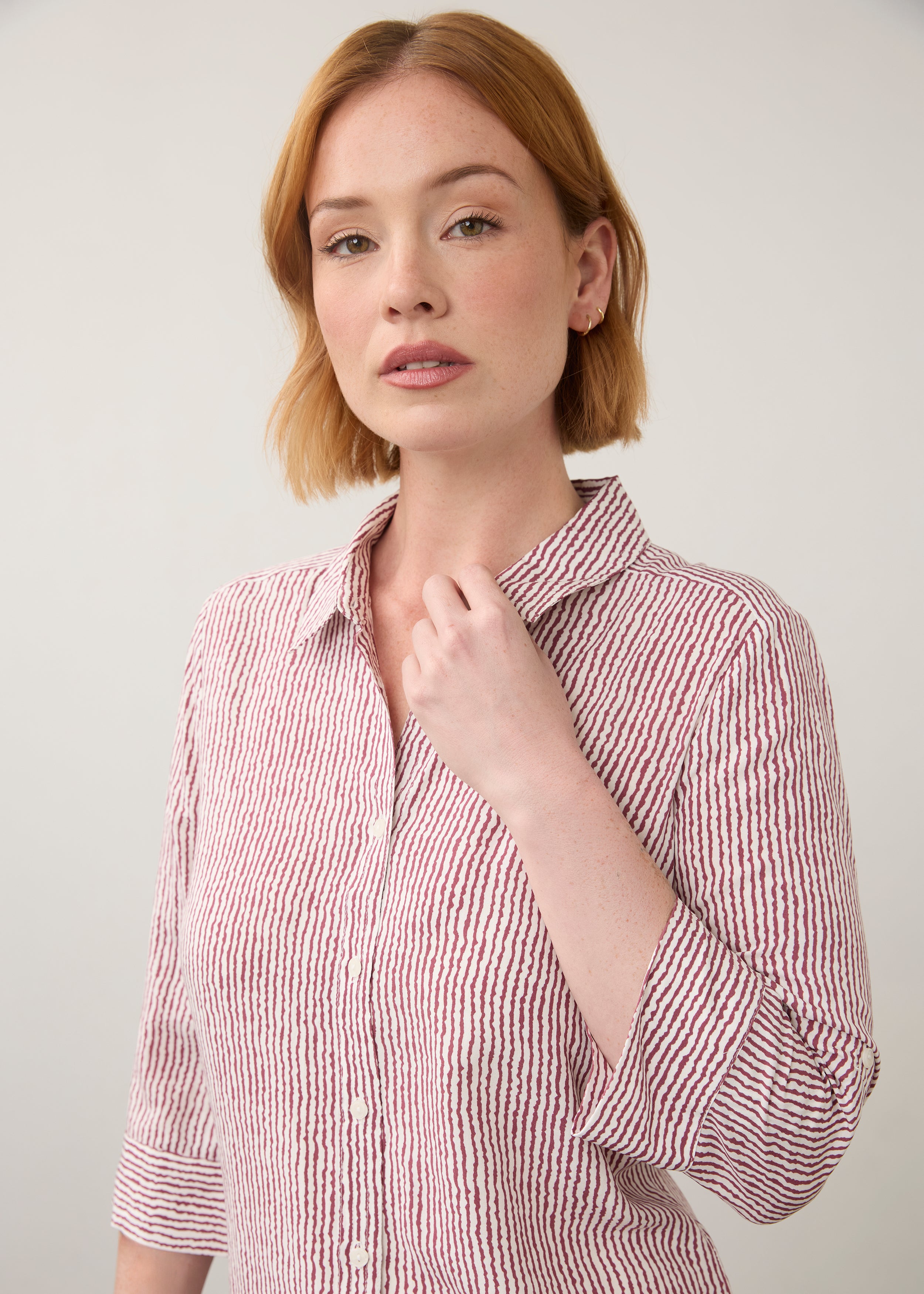 Long Sleeve Stripe Tunic, Fig Stripe, alternate view