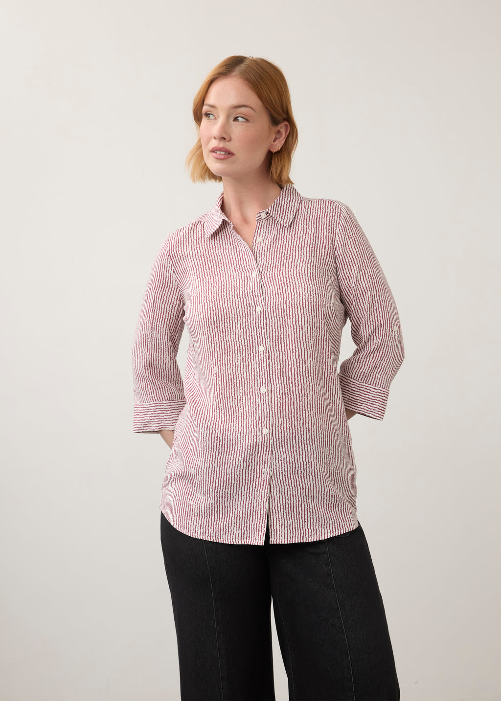 Long Sleeve Stripe Tunic, Fig Stripe