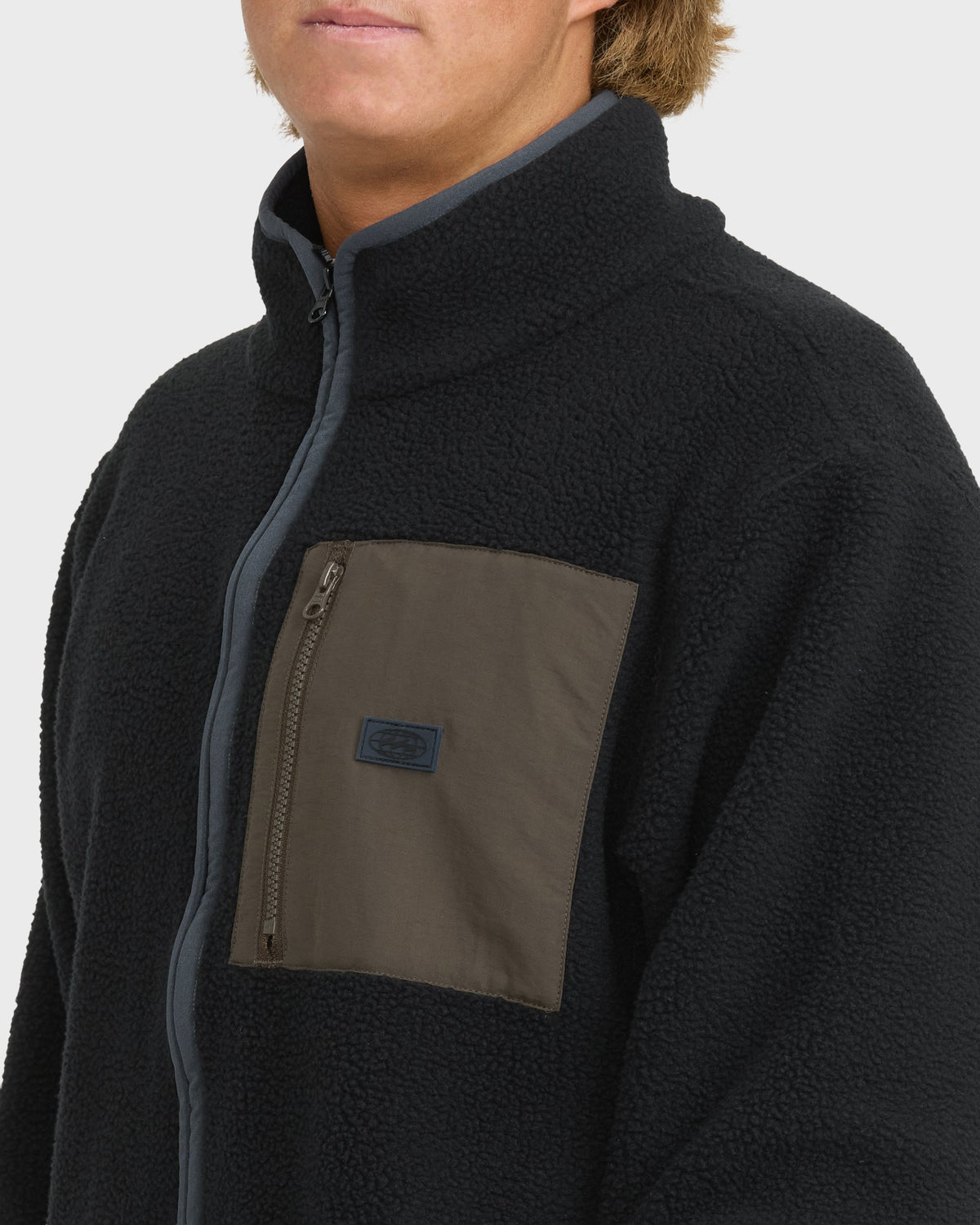 Billabong Alpine Mock Neck Zip, Black, alternate view