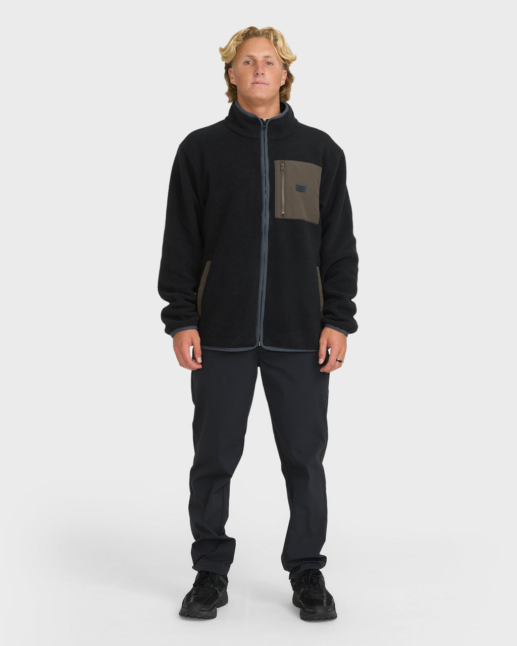Billabong Alpine Mock Neck Zip, Black, alternate view