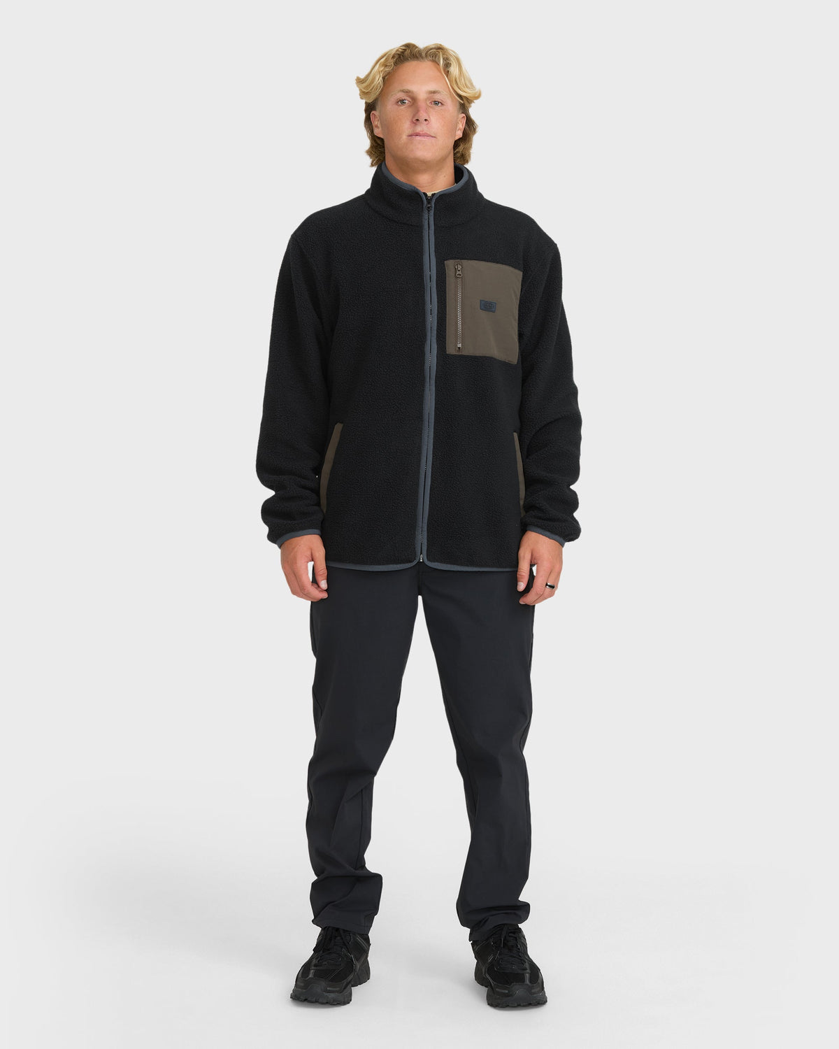 Billabong Alpine Mock Neck Zip, Black, alternate view