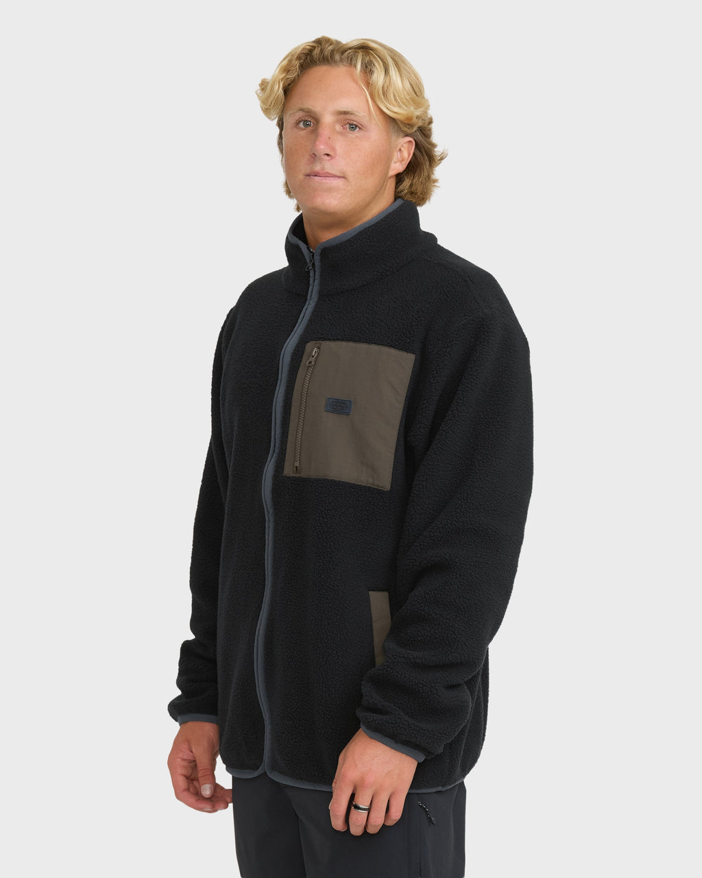 Billabong Alpine Mock Neck Zip, Black, alternate view