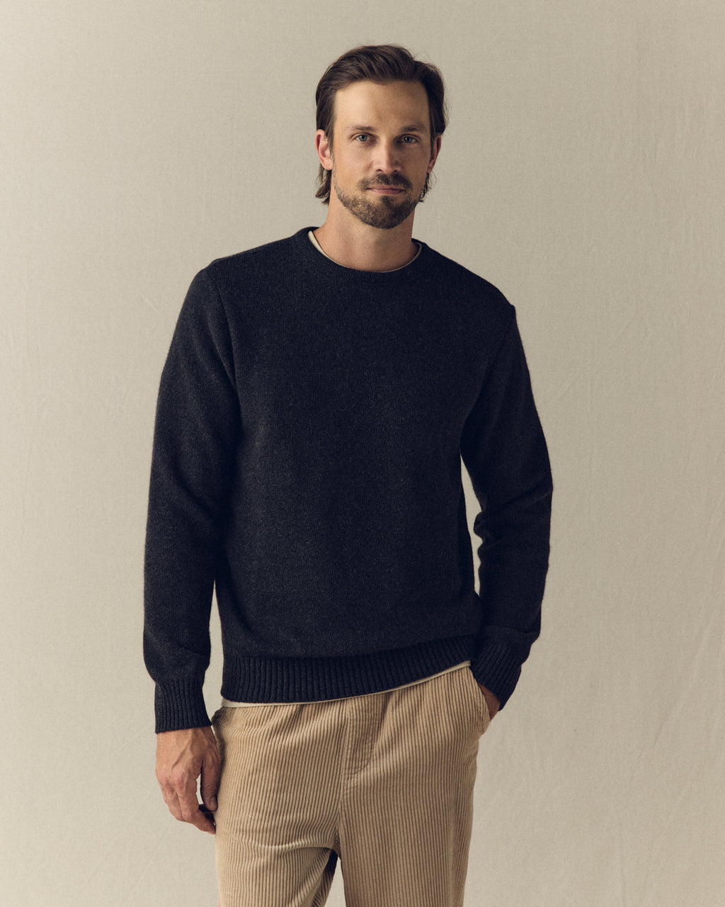 Anian Cashmino Crewneck, Charcoal, alternate view